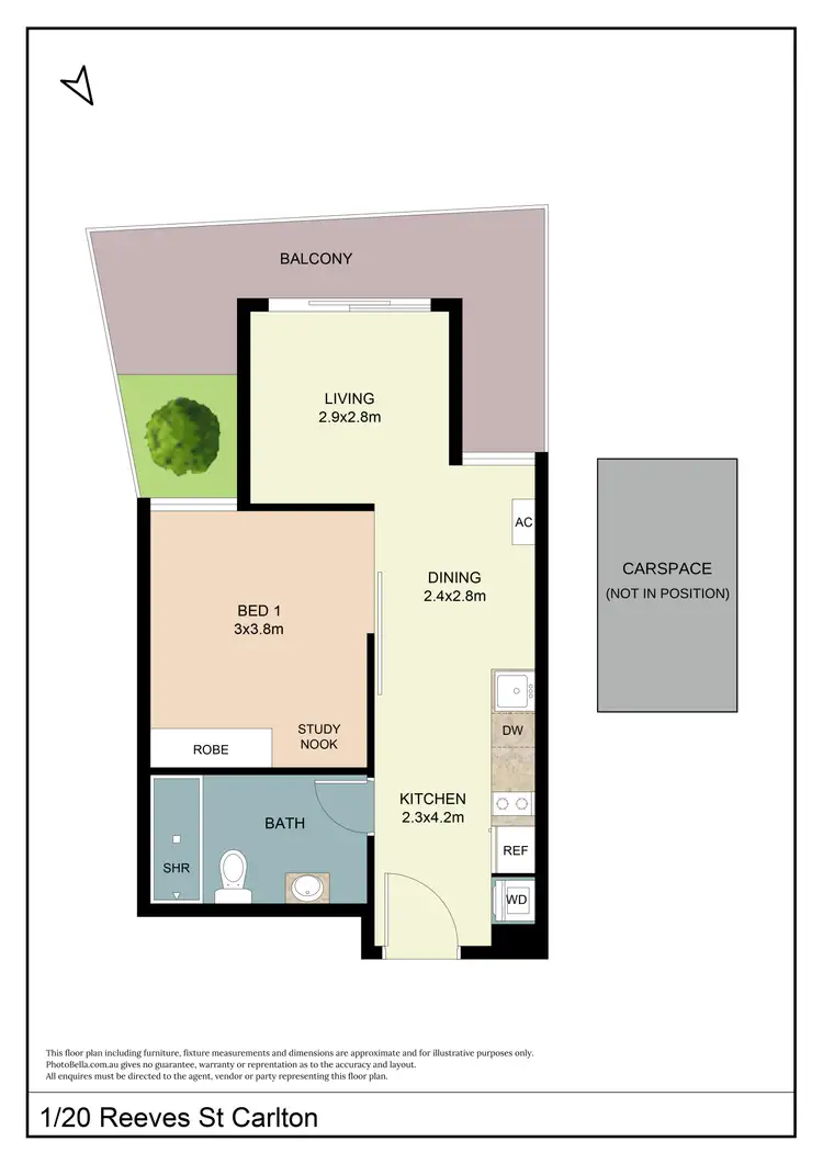 Floorplan of Homely apartment listing, 1/20 Reeves Street, Carlton VIC 3053