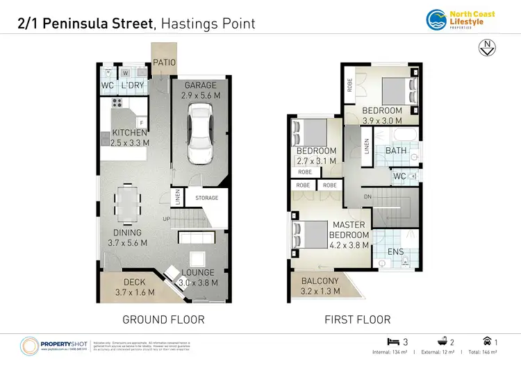 Floorplan of Homely townhouse listing, 2/1 Peninsula Street, Hastings Point NSW 2489