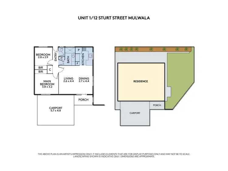 Floorplan of Homely unit listing, unit 1/12 Sturt Street, Mulwala NSW 2647