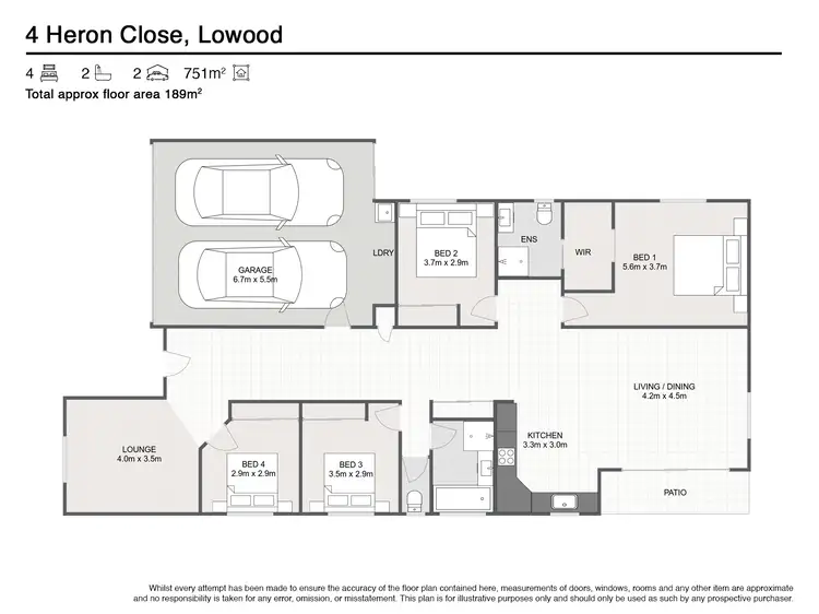 Floorplan of Homely house listing, 4 Heron Close, Lowood QLD 4311