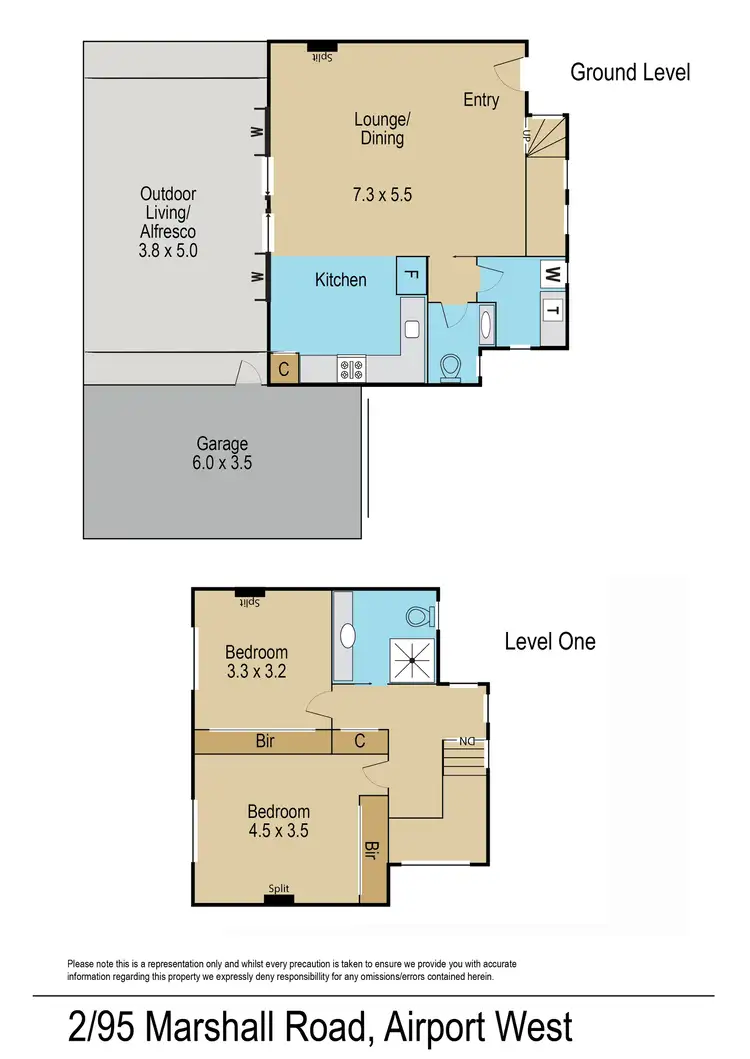 Floorplan of Homely townhouse listing, 2/95 Marshall Road, Airport West VIC 3042