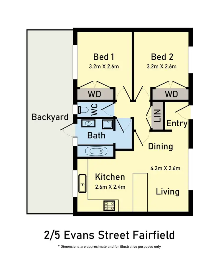 Floorplan of Homely unit listing, 2/5 Evans Street, Fairfield VIC 3078