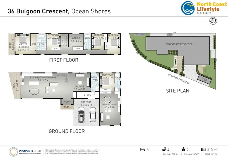 Floorplan of Homely house listing, 36 Bulgoon Crescent, Ocean Shores NSW 2483