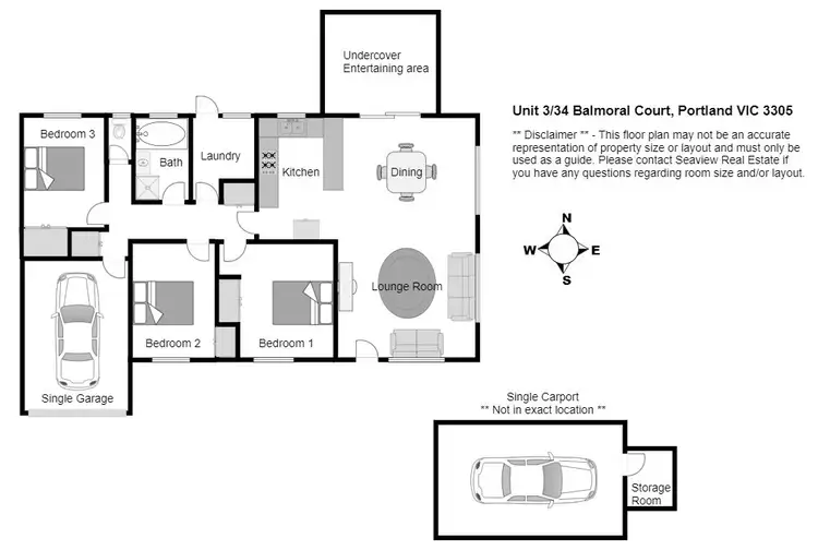Floorplan of Homely unit listing, Unit 3/34 Balmoral Court, Portland VIC 3305