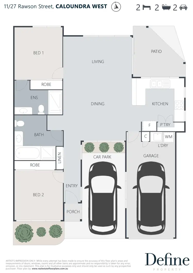 Floorplan of Homely townhouse listing, 11/27 Rawson Street, Caloundra West QLD 4551