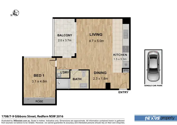 Floorplan of Homely apartment listing, 1708/7-9 Gibbons Street, Redfern NSW 2016