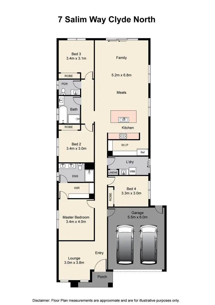 Floorplan of Homely house listing, 7 Salim Way, Clyde North VIC 3978