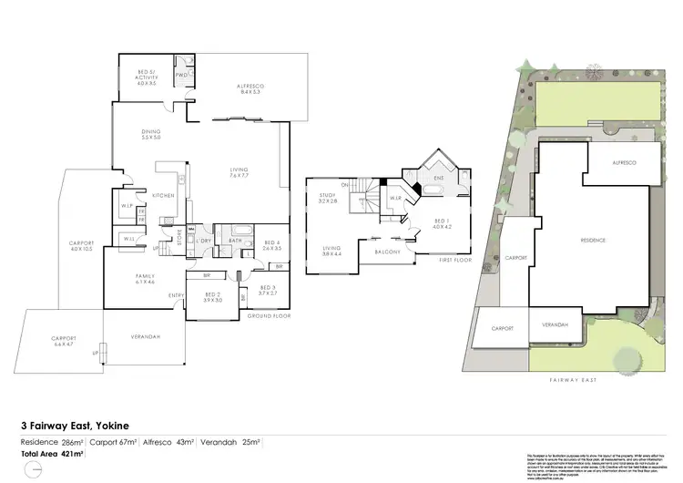 Floorplan of Homely house listing, 3 Fairway East, Yokine WA 6060