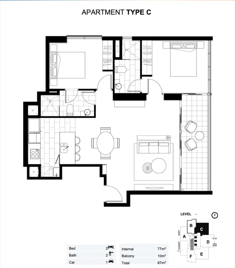 Floorplan of Homely apartment listing, 503/2663 Gold Coast Highway, Broadbeach QLD 4218