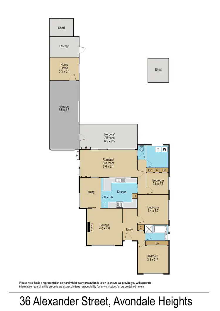 Floorplan of Homely house listing, 36 Alexander Street, Avondale Heights VIC 3034