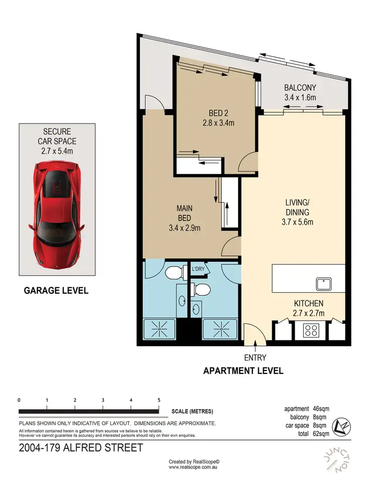 Floorplan of Homely unit listing, 2004/179 Alfred Street, Fortitude Valley QLD 4006
