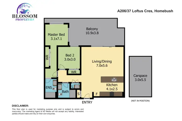Floorplan of Homely apartment listing, A206/37-39 Loftus Crescent, Homebush NSW 2140