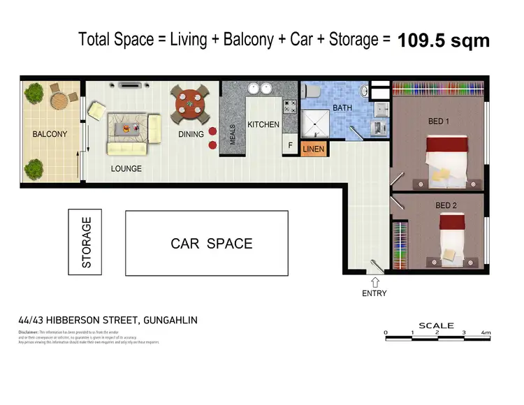 Floorplan of Homely apartment listing, 44/43 Hibberson Street, Gungahlin ACT 2912