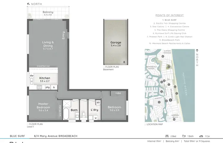 Floorplan of Homely unit listing, 8/4 Mary Avenue, Broadbeach QLD 4218