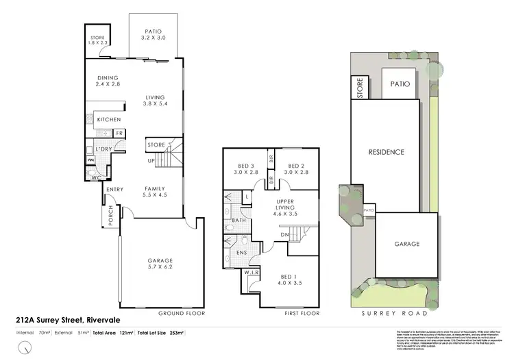 Floorplan of Homely townhouse listing, 212A Surrey Road, Rivervale WA 6103