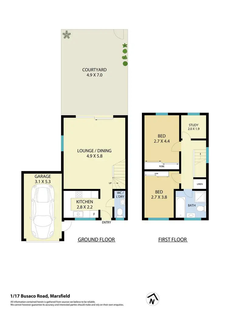 Floorplan of Homely townhouse listing, 1/17-19 Busaco Road, Marsfield NSW 2122