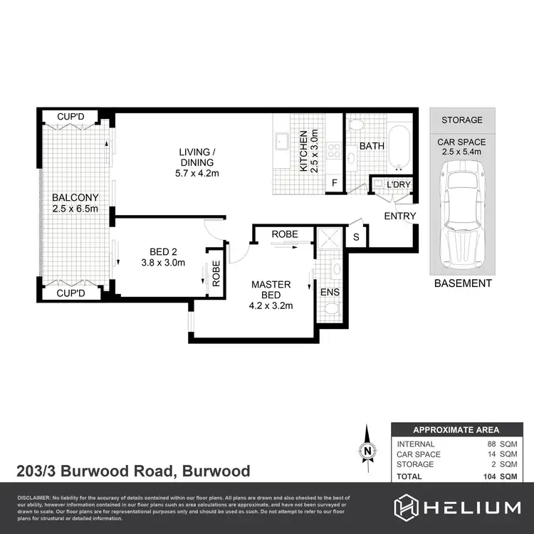 Floorplan of Homely apartment listing, 203/3 Burwood Road, Burwood NSW 2134