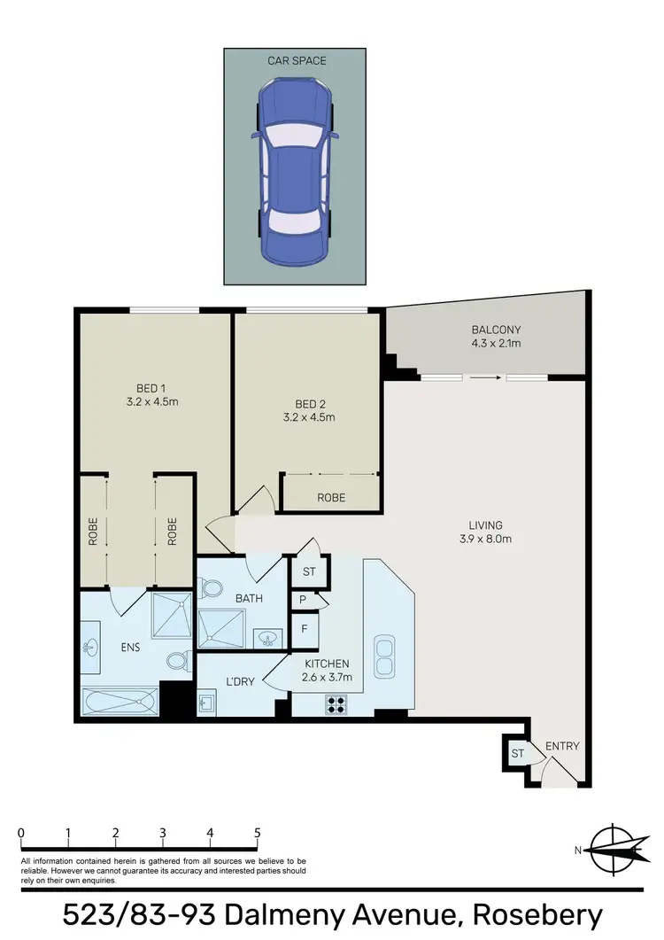 Floorplan of Homely apartment listing, 523/83-93 Dalmeny Avenue, Rosebery NSW 2018