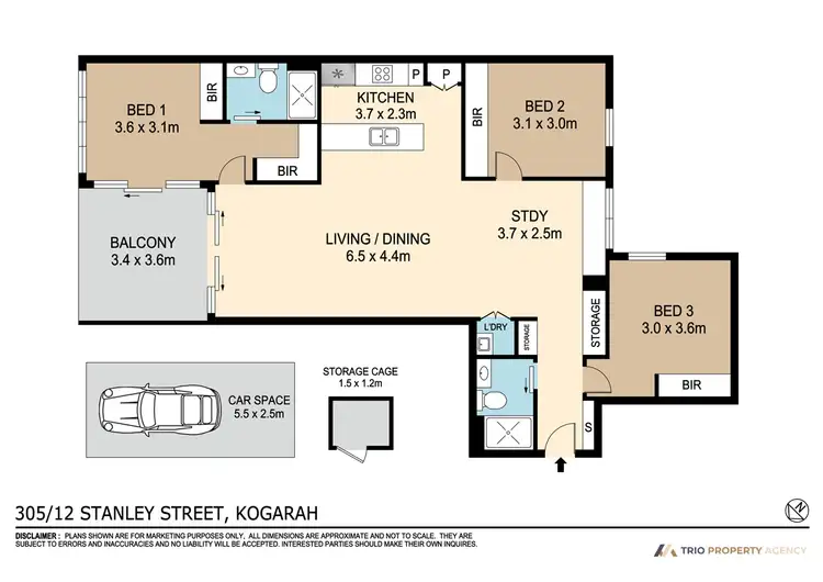 Floorplan of Homely apartment listing, 305/12 Stanley Street, Kogarah NSW 2217