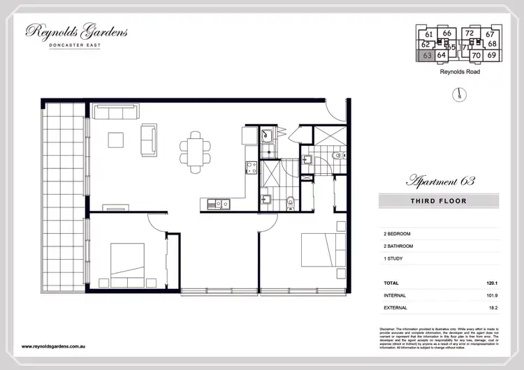 Floorplan of Homely apartment listing, 303/187 Reynolds Road, Doncaster East VIC 3109