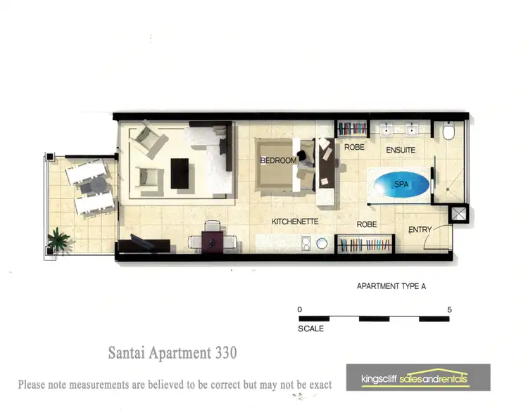 Floorplan of Homely studio listing, Unit 330 Santai Resort/104/9-13 Dianella Drive, Casuarina NSW 2487