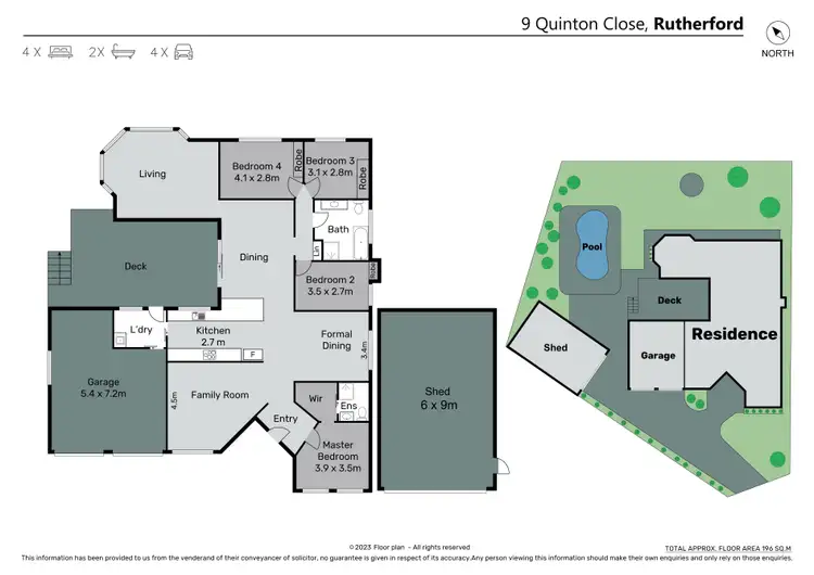 Floorplan of Homely house listing, 9 Quinton Close, Rutherford NSW 2320