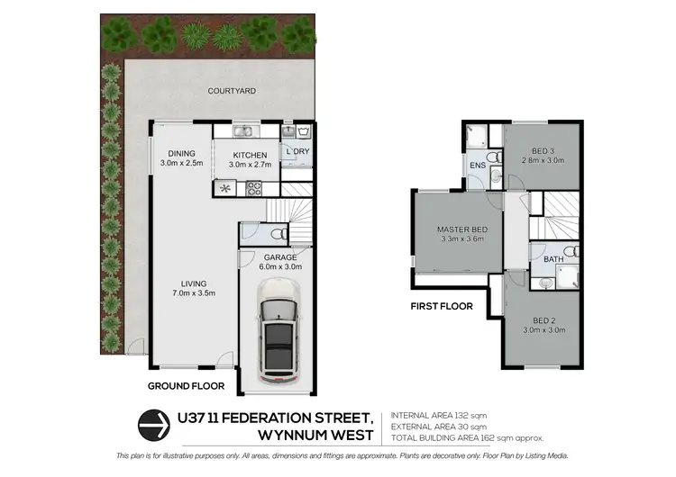 Floorplan of Homely townhouse listing, 37/11 Federation Street, Wynnum West QLD 4178