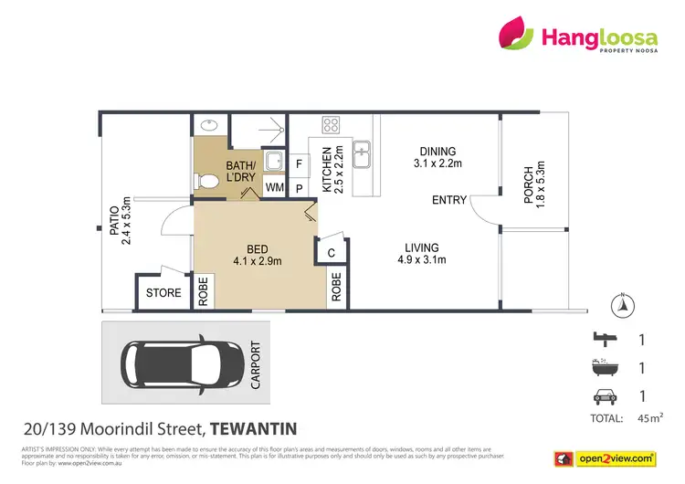 Floorplan of Homely unit listing, 20/139 Moorindil Street, Tewantin QLD 4565