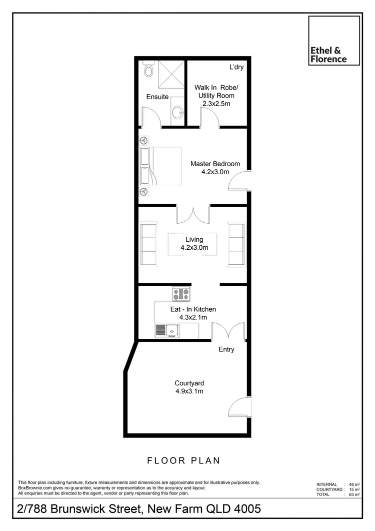 Floorplan of Homely apartment listing, 2/788 Brunswick Street, New Farm QLD 4005