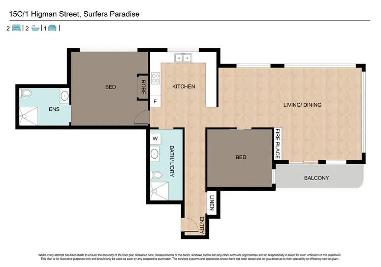 Floorplan of Homely unit listing, 15c/1 Higman Street, Surfers Paradise QLD 4217