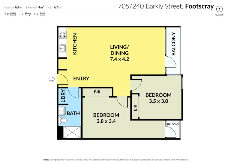 Floorplan of Homely apartment listing, 705/240 Barkly Street, Footscray VIC 3011