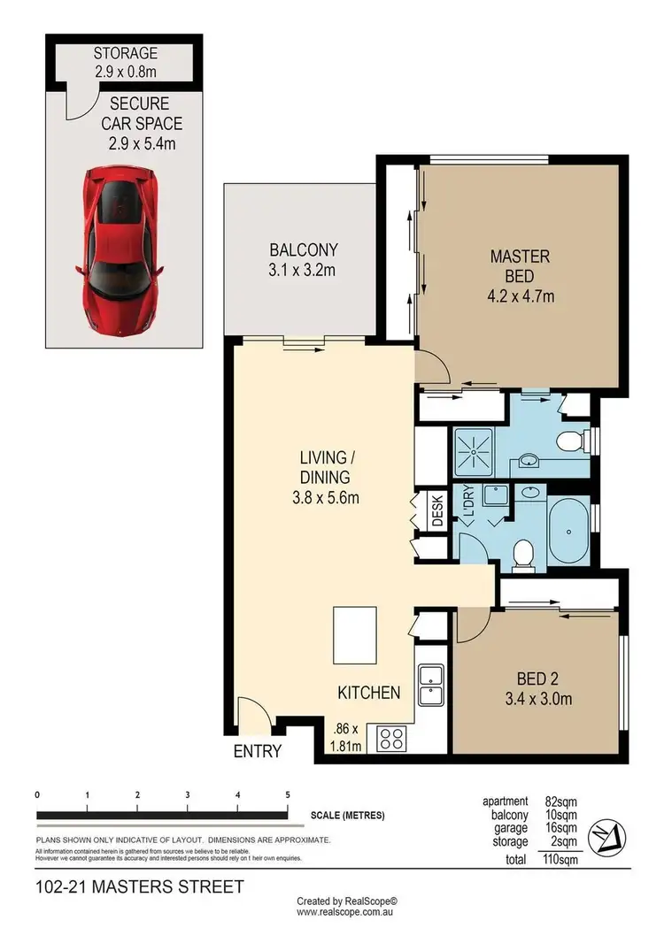 Floorplan of Homely apartment listing, 102/21 Masters Street, Newstead QLD 4006