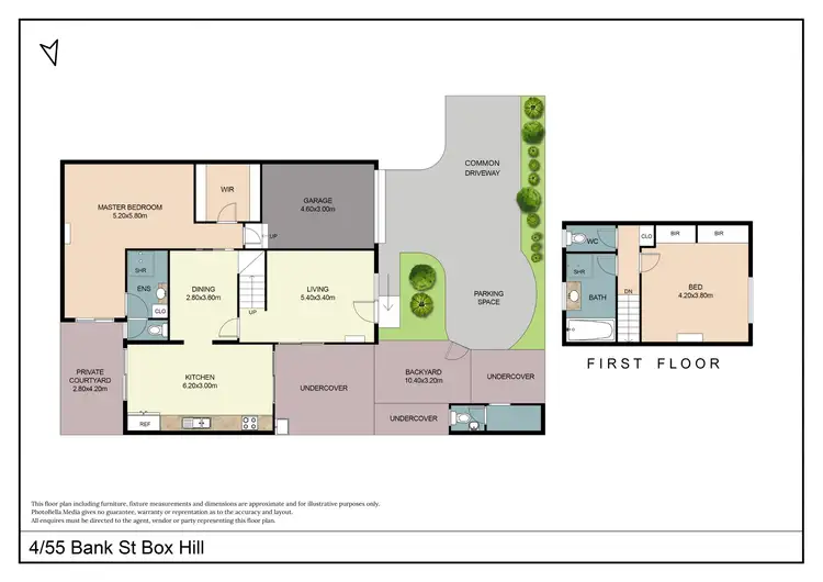 Floorplan of Homely townhouse listing, 4/55 Bank Street, Box Hill VIC 3128