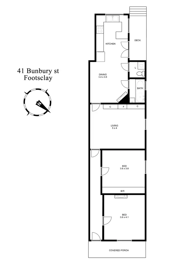 Floorplan of Homely house listing, 41 Bunbury Street, Footscray VIC 3011