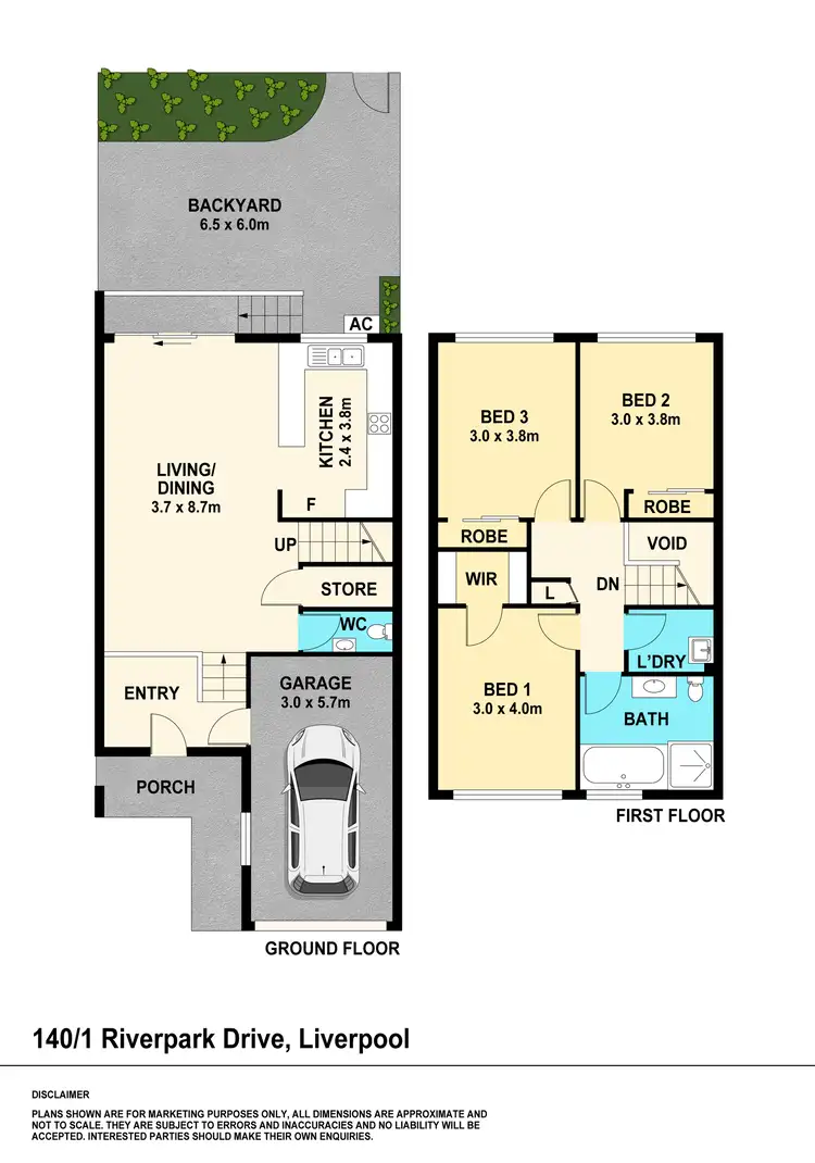 Floorplan of Homely townhouse listing, 140/1 Riverpark Dr, Liverpool NSW 2170