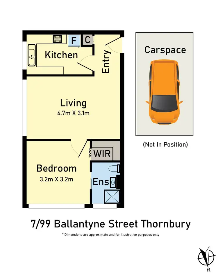 Floorplan of Homely unit listing, 7/99 Ballantyne Street, Thornbury VIC 3071