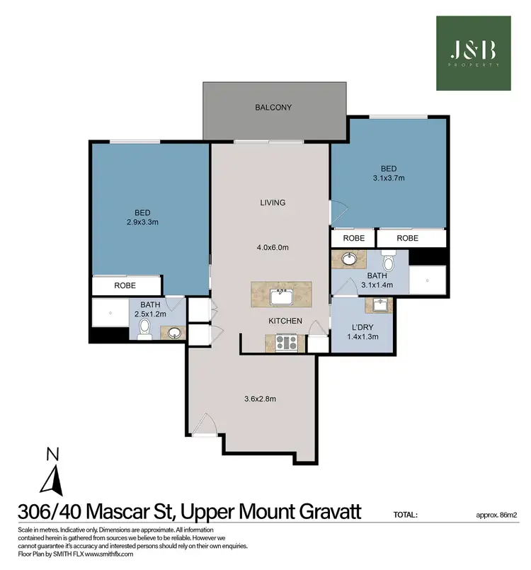 Floorplan of Homely apartment listing, 306/40 Mascar Street, Upper Mount Gravatt QLD 4122