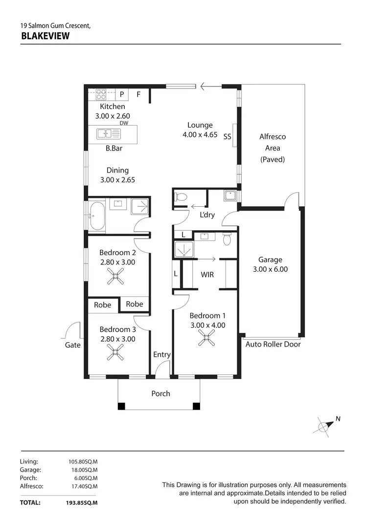 Floorplan of Homely house listing, 19 Salmon Gum Crescent, Blakeview SA 5114