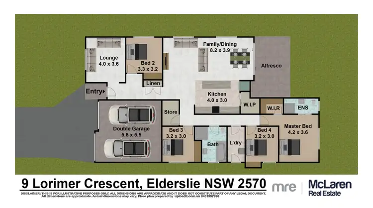 Floorplan of Homely house listing, 9 Lorimer Crescent, Elderslie NSW 2570