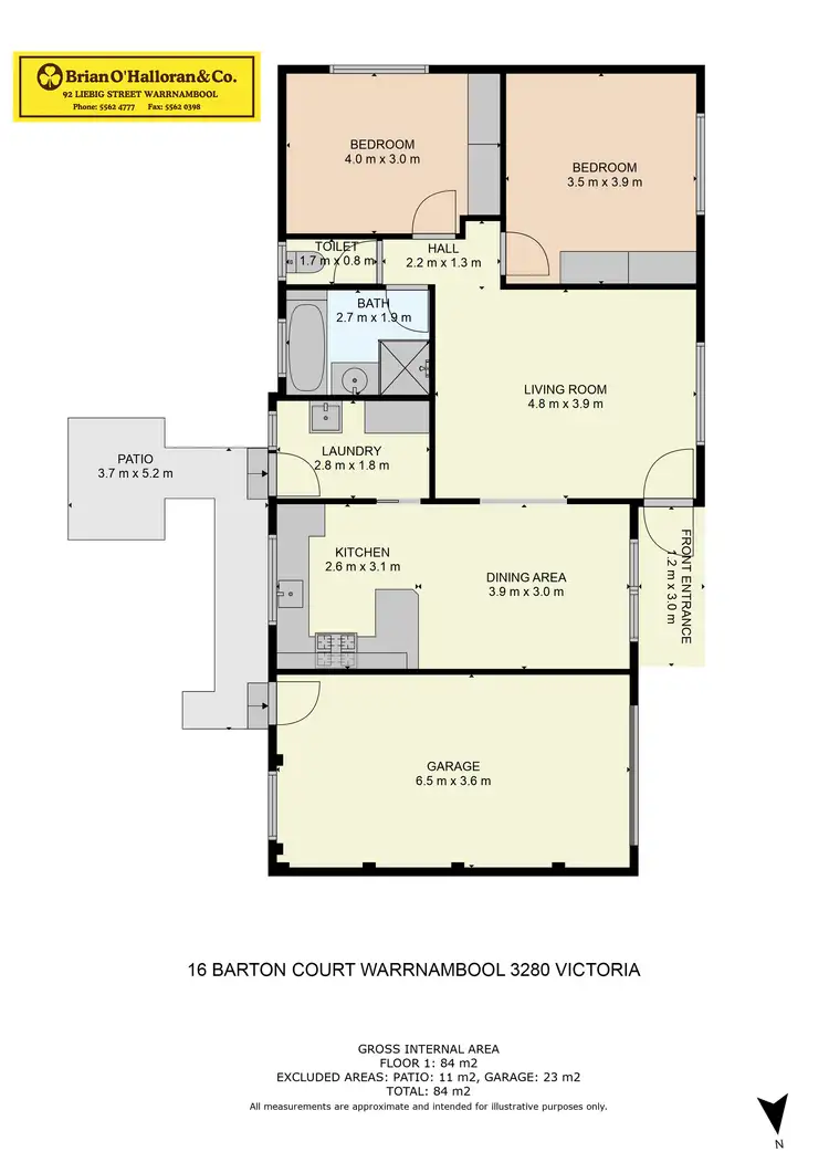 Floorplan of Homely unit listing, 16 Barton Court, Warrnambool VIC 3280