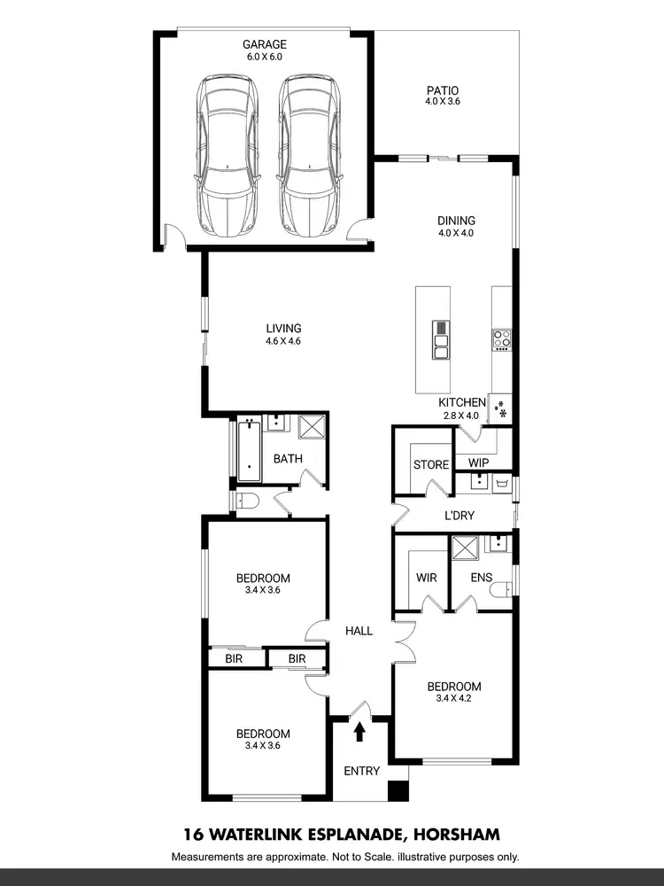 Floorplan of Homely townhouse listing, 16 Waterlink Esplanade, Horsham VIC 3400