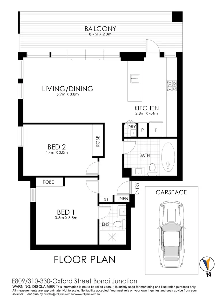 Floorplan of Homely apartment listing, E809/310-330 Oxford Street, Bondi Junction NSW 2022