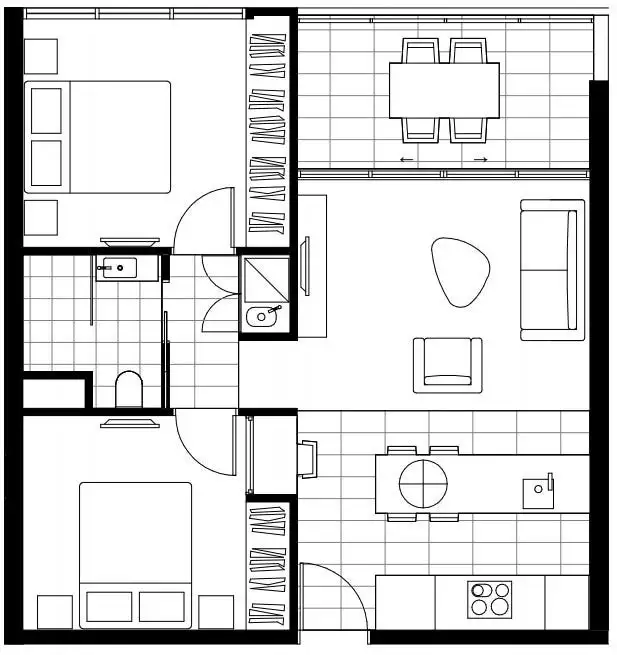Floorplan of Homely apartment listing, 1007/855 Stanley Street, Woolloongabba QLD 4102