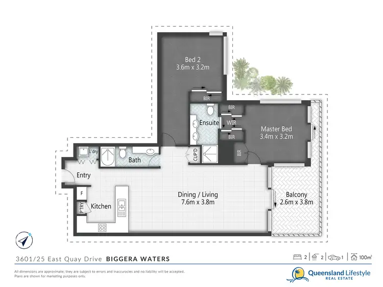 Floorplan of Homely unit listing, 3601/25 East Quay Drive, Biggera Waters QLD 4216