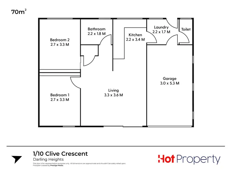 Floorplan of Homely semi-detached listing, 10 Clive Crescent, Darling Heights QLD 4350