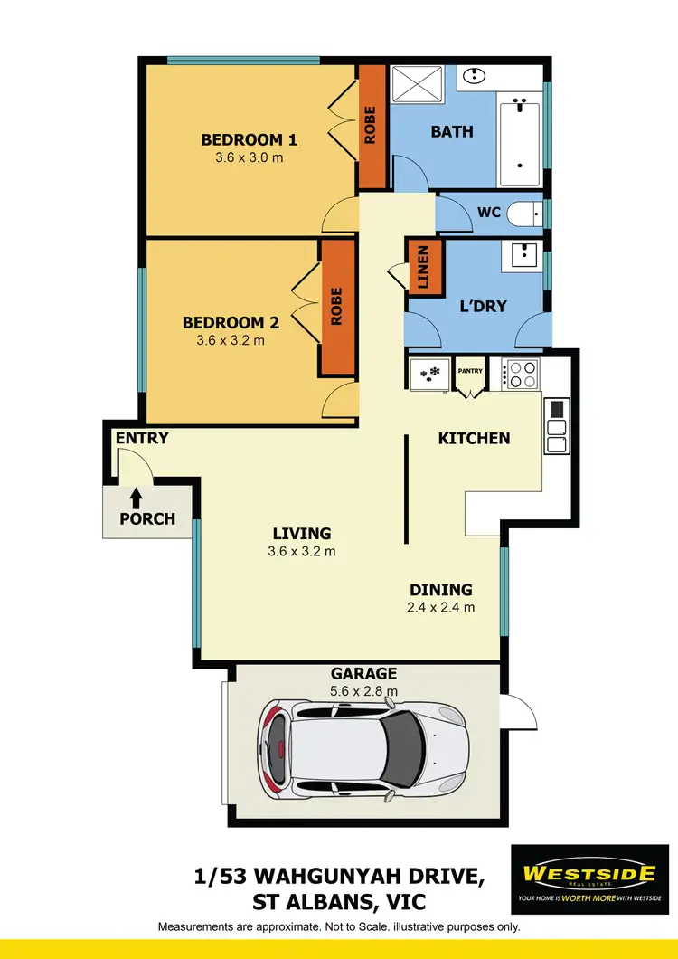 Floorplan of Homely unit listing, 1/53 Wahgunyah Drive, St Albans VIC 3021