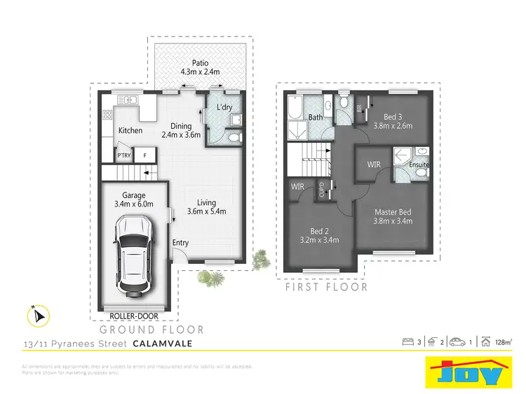 Floorplan of Homely townhouse listing, 13/11 Pyranees Street, Calamvale QLD 4116