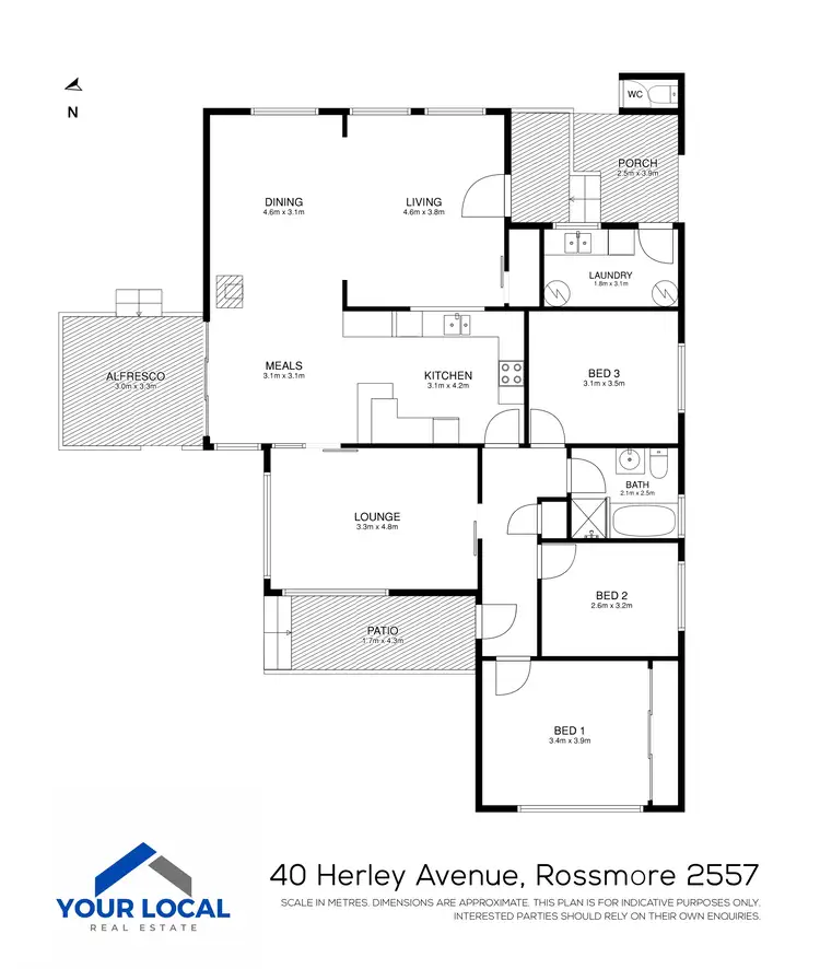 Floorplan of Homely rural property listing, 40 Herley Avenue, Rossmore NSW 2557