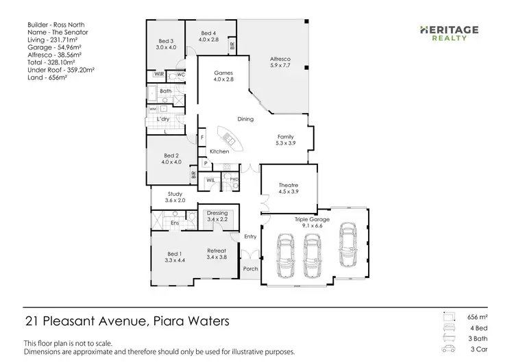 Floorplan of Homely house listing, 21 Pleasant Avenue, Piara Waters WA 6112