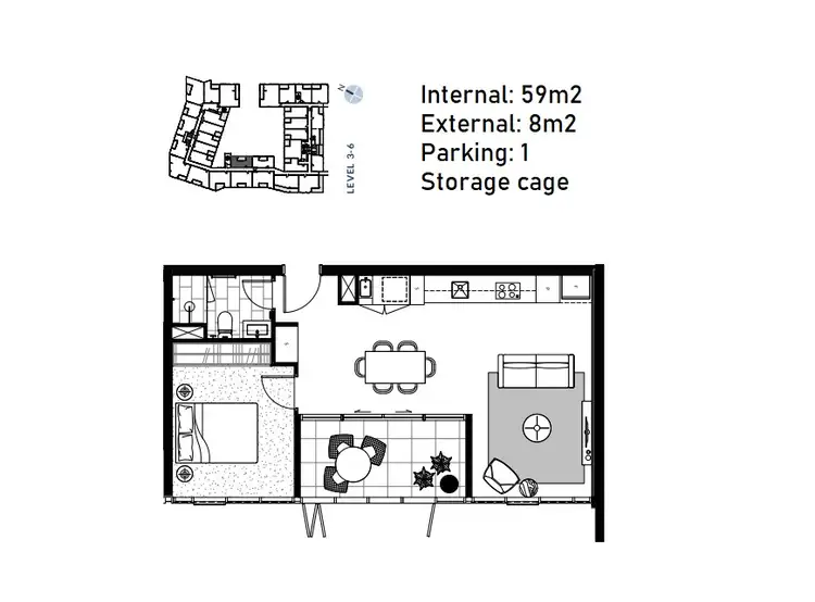 Floorplan of Homely apartment listing, 315/2 Batman Street, Braddon ACT 2612